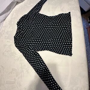 INC International Concepts Black and White Patterned Top